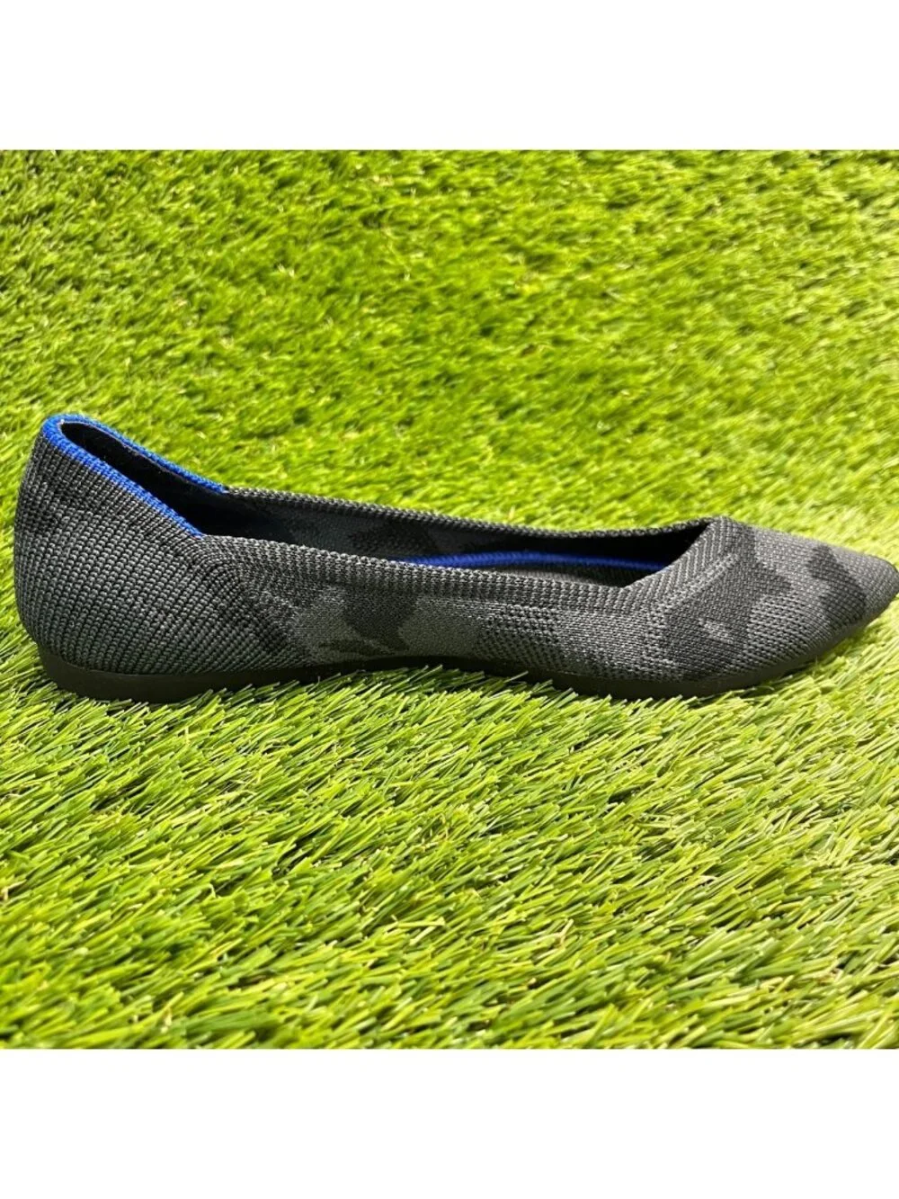 Rothy's The Point Womens Size 5 Gray Black Casual Classic Slip On Ballet Flats